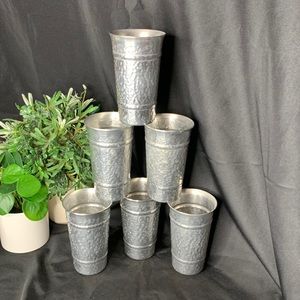 Set of 6 Nasco Hammered aluminum metal tumblers / cups